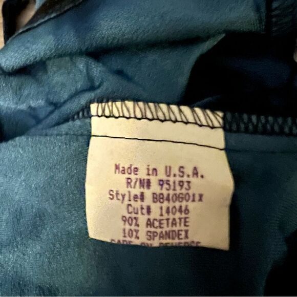 Windsor top cowl neck tiger stripe in blue sparkly fabric sz Small Deadstock - Picture 12 of 13